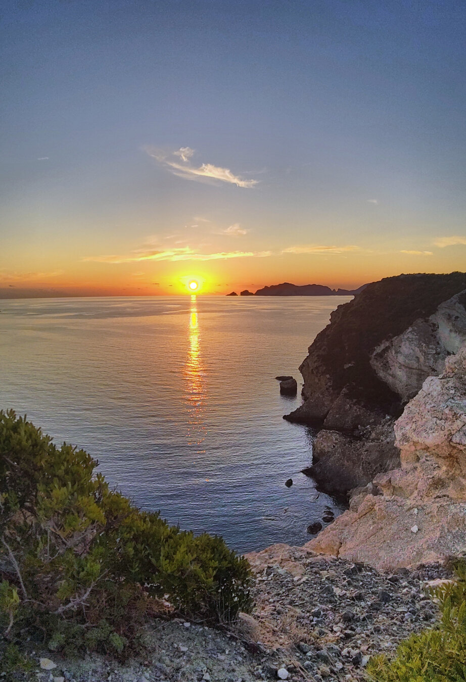 Sunset from the «Forte di Papa» on the island «Ponza»